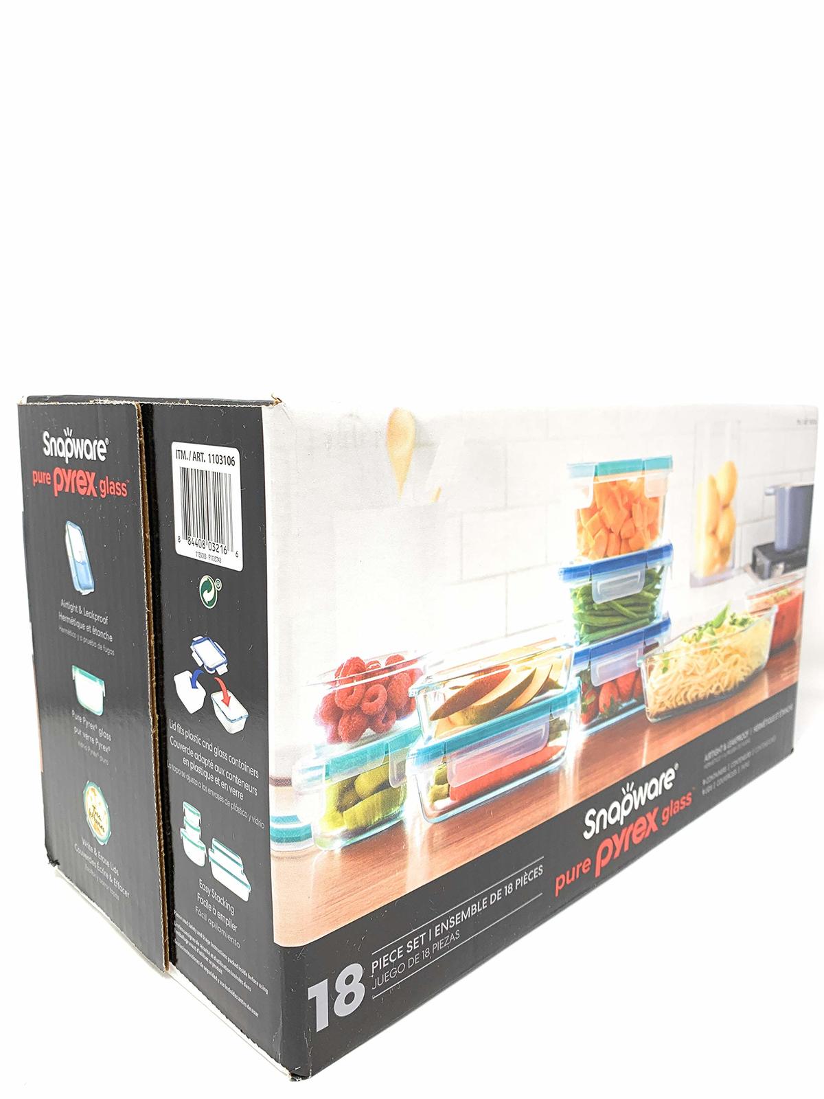 Snapware Pyrex 18-Piece Glass Food Storage Set W/ Lids