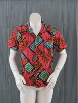 Vintage Hawaiian Aloha Shirt - Barkcloth Abstract Pattern - Men&#39;s Small - $95.00