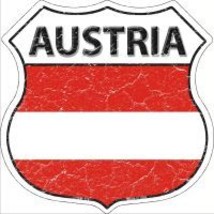 Austria Flag Highway Shield Novelty Metal Magnet HSM-178 - $14.95