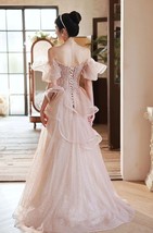 Ivory Strapless Wedding Bridesmaid Dresses Layered Tutu Maxi Wedding Dress Plus image 2
