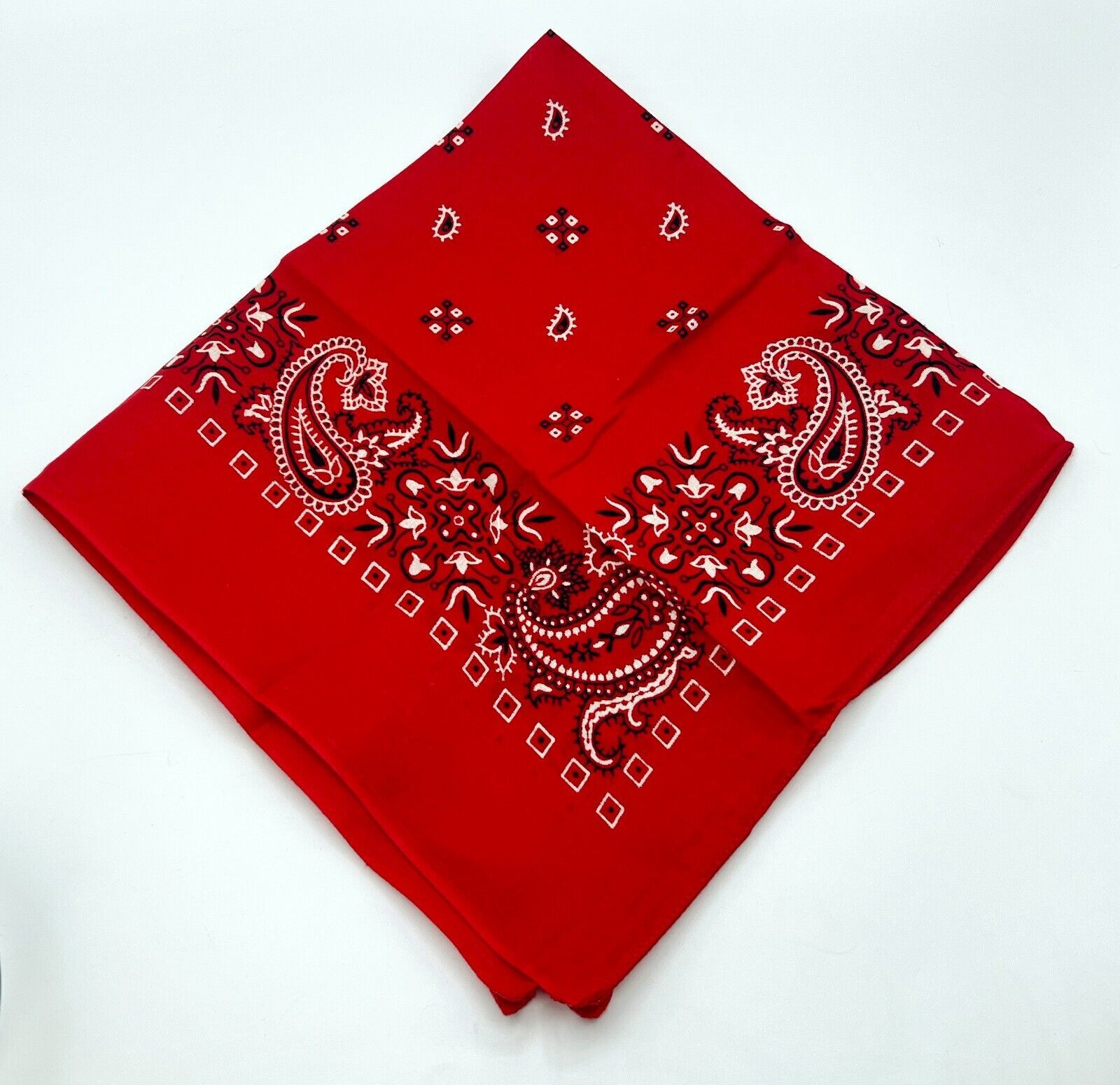 Orange Paisley Bandanas - Dozen Packed 22x22