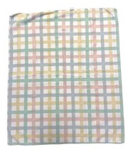 Vintage Carters Swaddle Blanket Striped Plaid Stripes Made in USA - $12.33
