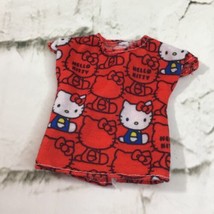 Barbie Doll Clothes Top Shirt Red Hello Kitty Print - $6.92