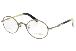 Tom Ford TF 5419 028 Matte Gold Horn Titanium Round Eyeglasses 45-22-150 W/Case - $179.00