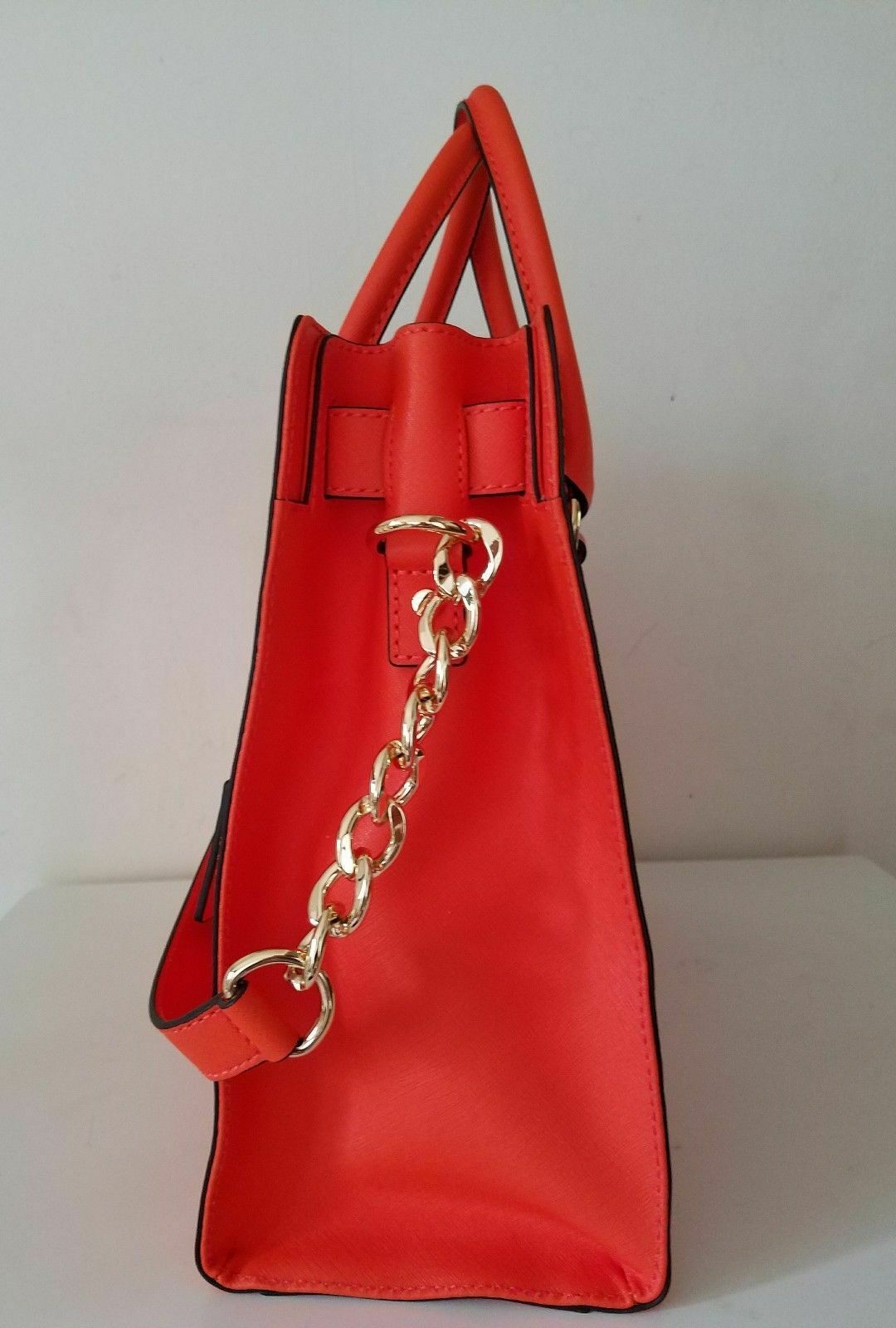Michael+Kors+Selma+Medium+Satchel+Leather+Tote+Bag+Purse+Handbag+Mandarin  for sale online
