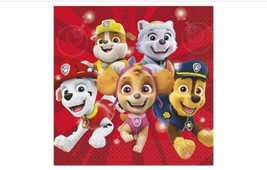 Paw Patrol 16 Ct Lunch Luncheon Napkins Nickelodeon Pups Dogs Red - $3.46