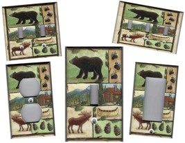 BEAR MOOSE CABIN Rustic Home Decor Light Switch Plates and Outlets - $7.20+