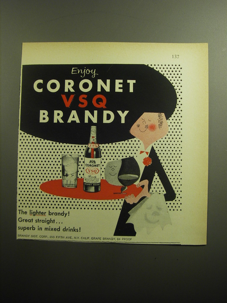 1958 VSQ Brandy Advertisement art by Paul Rand 198089