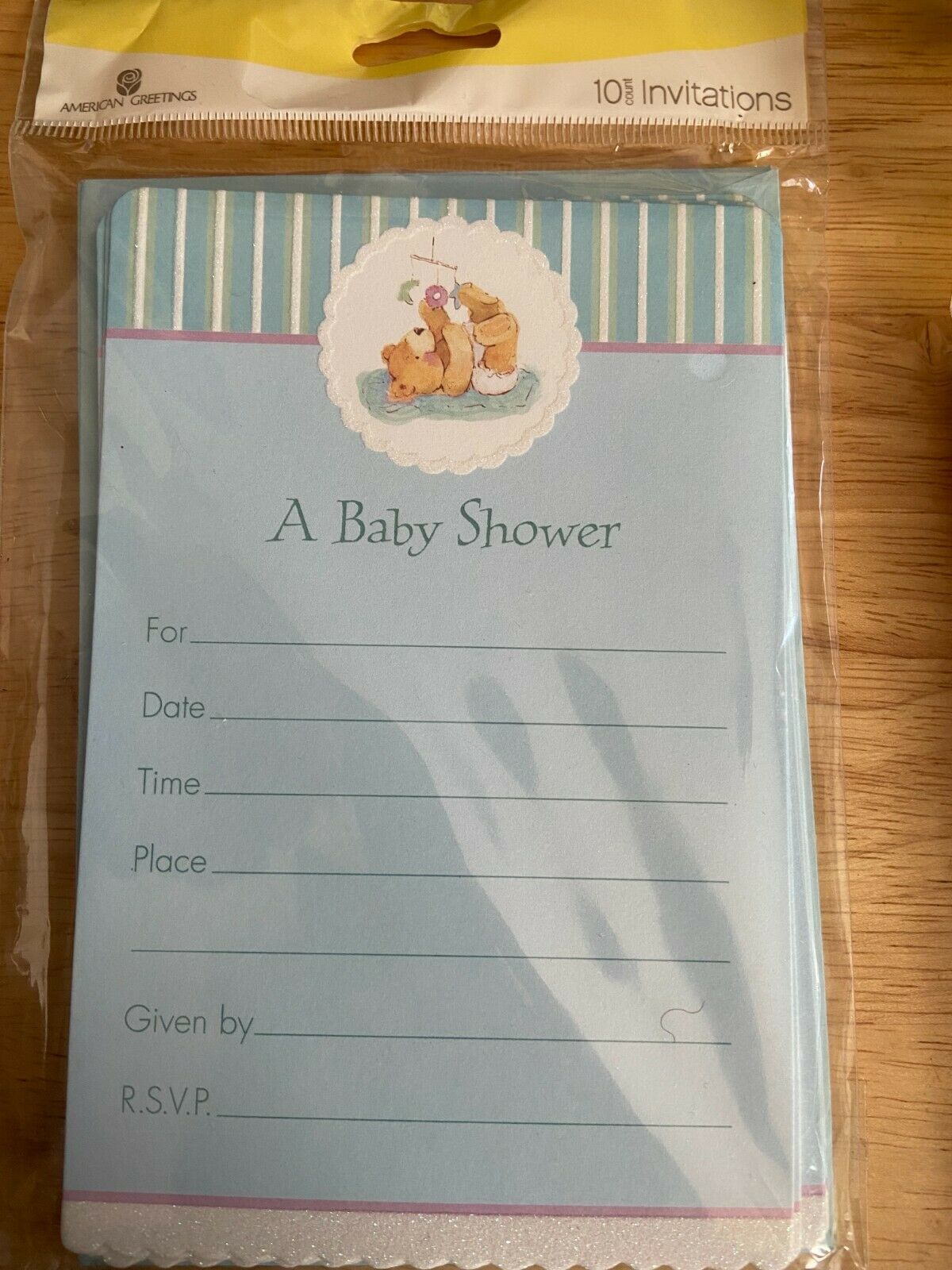 Primary image for 1 Pack of 10 American Greetings Boy's Baby Shower Invitations *NEW* bb1
