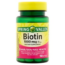 Spring Valley Biotin Softgels, 1000mcg, 150 Count..+ - $12.86
