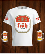 Fruh Kolsch Beer Logo White Short Sleeve  T-Shirt Gift New Fashion  - $31.99