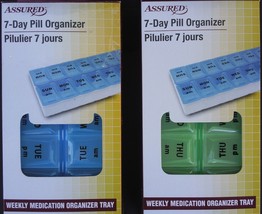 Assured 7-Day Pill Organizer Weekly Medication Organizer Tray