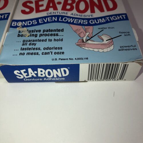 NEW 3 Boxes SeaBond Denture Adhesive LOWERS 15 ct Denture Care