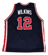 Dominique Wilkins Custom Team USA Basketball Jersey New Sewn Navy Blue Any Size image 5