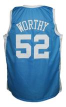James Worthy #52 College Basketball Jersey Sewn Light Blue Any Size image 5