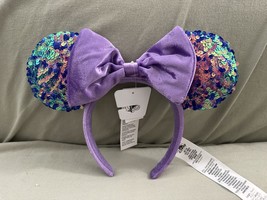 Disney Parks Purple Bow Multicolor Sequin Minnie Mouse Ears Headband NEW RARE