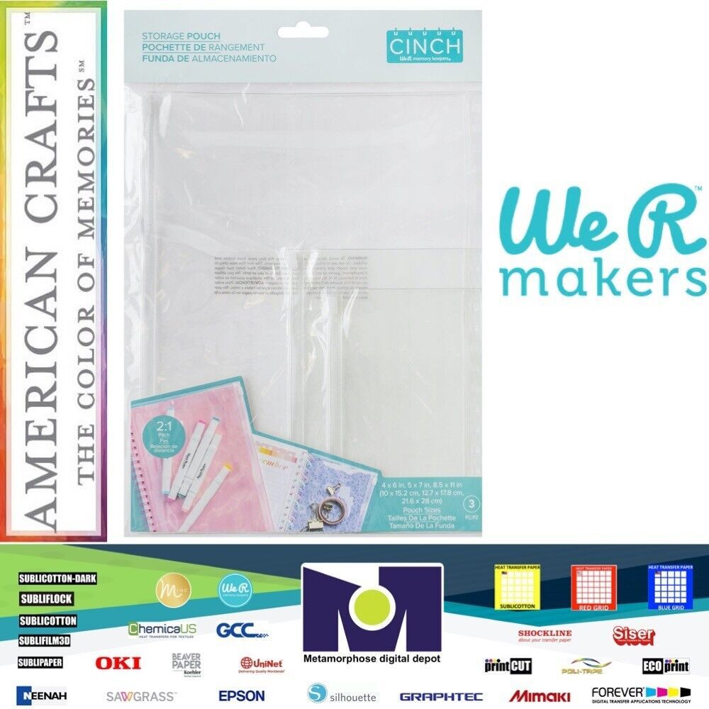 We R Memory Keepers Cinch Stotage Pouch 3/Pkg