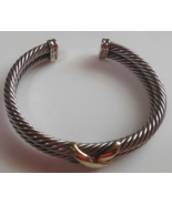 Authenticity Guarantee 
Signed David Yurman 14K 925 Cable Cuff Bracelet ... - $643.50