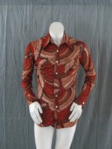 Vintage Casual Long Sleeve Shirt - Layered Feather Pattern by Charisma -... - $75.00
