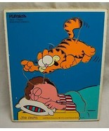 Playskool VINTAGE GARFIELD &quot;Breakfast Is Ready&quot;  WOODEN FRAME TRAY PUZZL... - $19.80