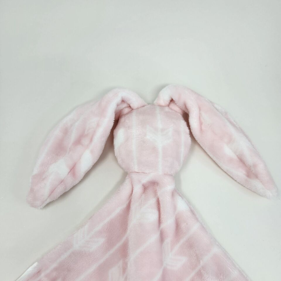 BLANKETS & BEYOND PINK BUNNY LONG EAR BABY SECURITY BLANKET STUFFED