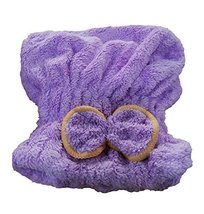 Microfiber Bath Towel Hair Dry Hat Quick Drying Bath Cap For Short Hair(Purple)