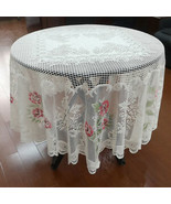 White Round Lace Floral Tablecloth Cover Home Wedding Party Decoration 70&quot; - $20.78