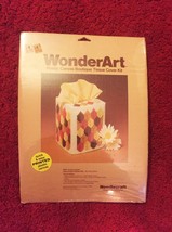 Vintage 70s WonderArt Plastic Canvas Tissue Cover Kit #6000 - by Needlecraft