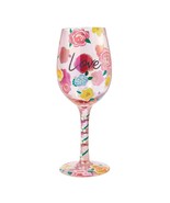 Love Lolita Wine Glass Pink Floral 15 oz 9&quot; High Boxed Collectible #6009227 - $39.59