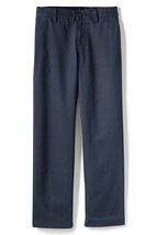 Lands End Uniform (Boys 20 Slim, 30 Inseam) Cotton Plain Front Chino Pant, Navy - $16.99