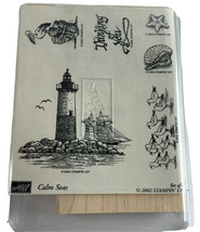 2002 Stampin Up CALM SEAS rubber stamp set Lighthouse Pelican Shells Seagulls - $37.36