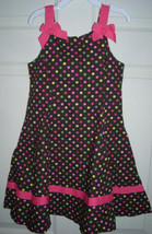 Girls Gymboree Brown With Dots Bows Dress Age 5 SZ 5 - $20.00
