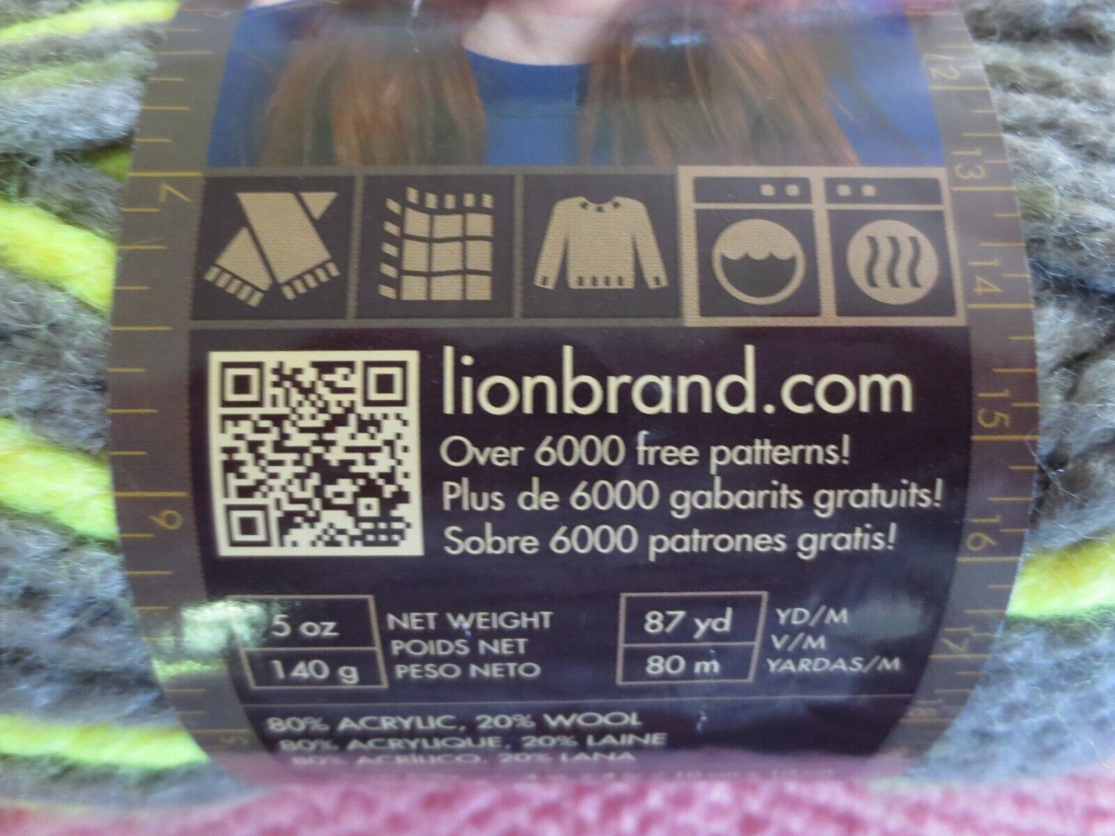 Lion Brand Yarn 761-153 24-7 Cotton Yarn Skeins - Black