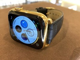 Custom 24k Gold Plated 46mm Samsung Galaxy Watch 4, Stainless Steel 2 Bands  LTE