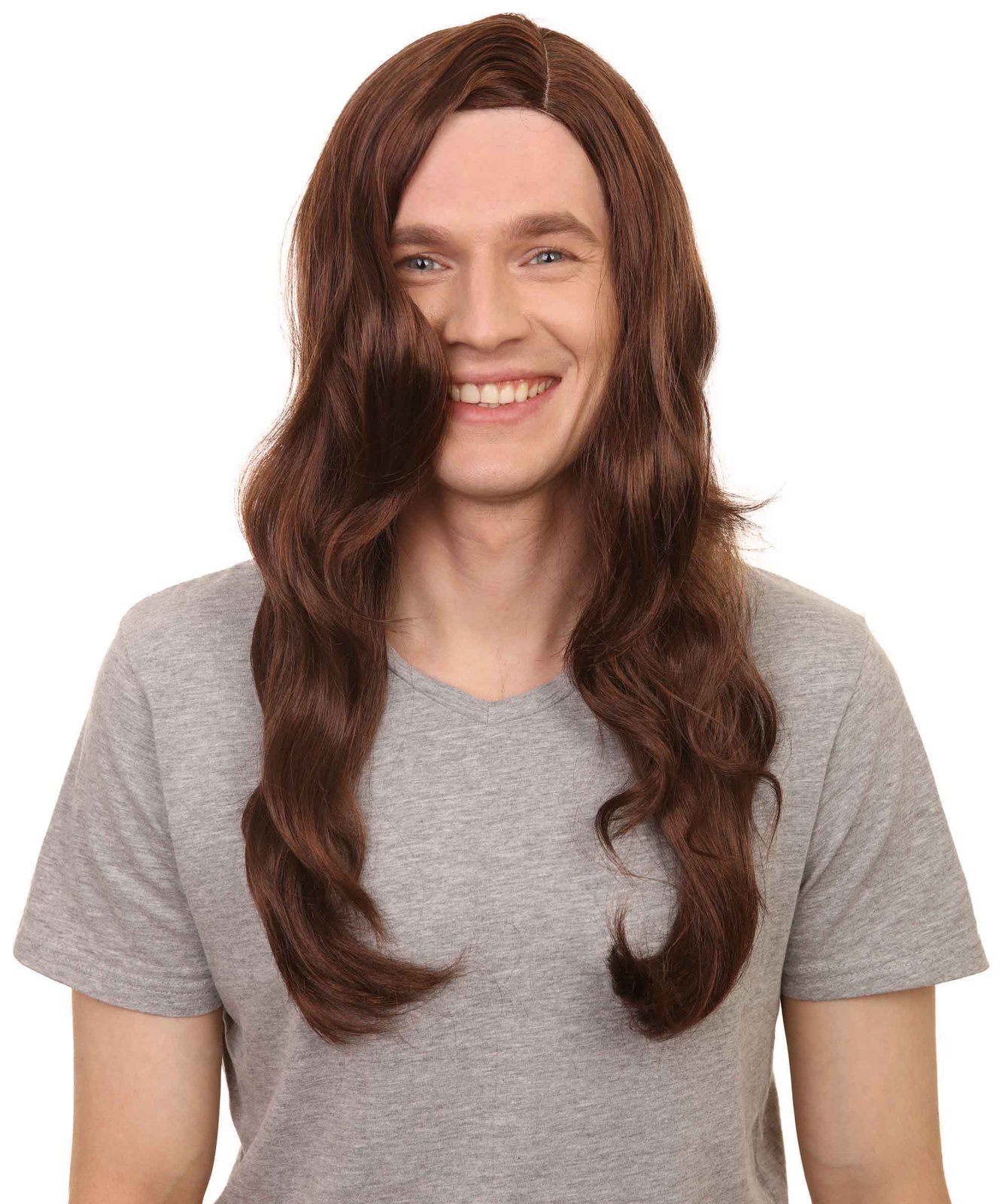 80's Rocker Mens Wig | Historical Brown Cosplay Halloween Wig | HM-310