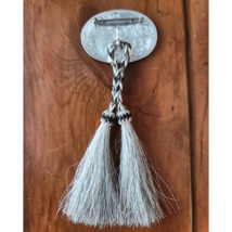 Silver and Horsehair Western Scarf Pin New image 2