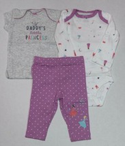 Carter's 3 Piece Set For Girls Daddy's Princess Size 3 or 12 Months - $7.95