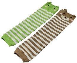 Two Pairs Bear Pattern Baby Leg Warmers Baby Socks Baby Leggings,0-3 Years
