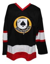 Any Name Number Boston Blackjacks Retro Hockey Jersey New Black Rhea Any Size image 1
