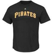 New Mens Majestic Pittsburgh Pirate Wordmark T-SHIRT Mlb Baseball Size L - $18.88