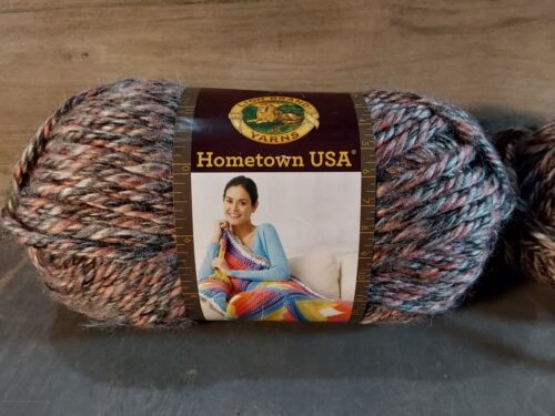 Lion Brand Yarn Hometown USA Acrylic Yarn, 3-Pack, Grey