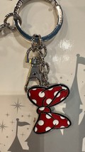 Disney Parks Minnie Mouse Plush Doll Keychain with Lobster Claw and Charm NEW image 2