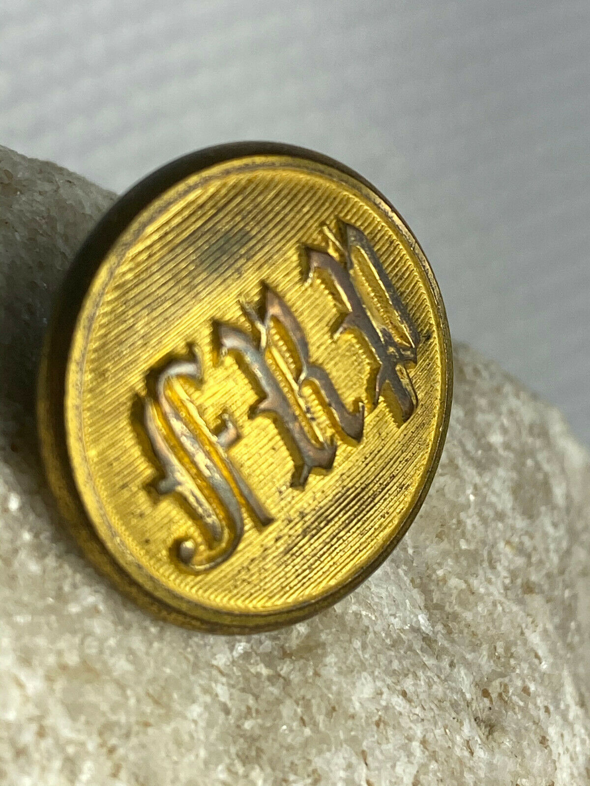 Antique 1870's Attleboro, Mass D. Evans & Co.Police Uniform Button FRP