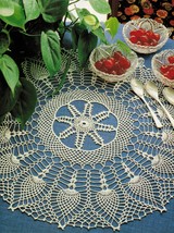 Popcorn & Pineapples Doily Threesome Floral Plenty Mat Tea Cloth Crochet Pattern - $8.99