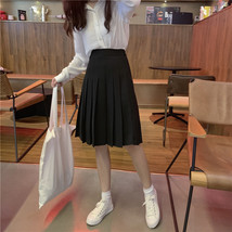 Women Girl Black Pleated Midi Skirt Outfit Plus Size Black Tennis Skirt US0-US16