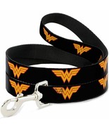 Wonder Woman Logo Black Dog Leash by Buckle-Down - $17.25