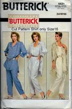 Butterick 4431 Women Misses Shirt Long Tail, Top Pants, Sizes 14 16 18, ... - $12.00