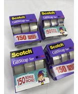 (4) 3pk Scotch Gift Wrap Tape 3/4” x 350” total 12 Rolls dispenser Magic... - $13.16