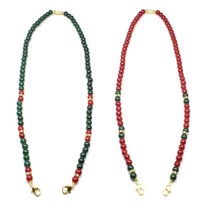2pc Beads Single Strand necklace pendant Tassel Lot 20&quot; Ruby emerald imi... - $14.70