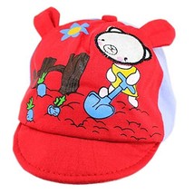Red Bear Baby Beret Toddler Sun Protection Hat Infant Floppy Cap (0-2Y) image 2